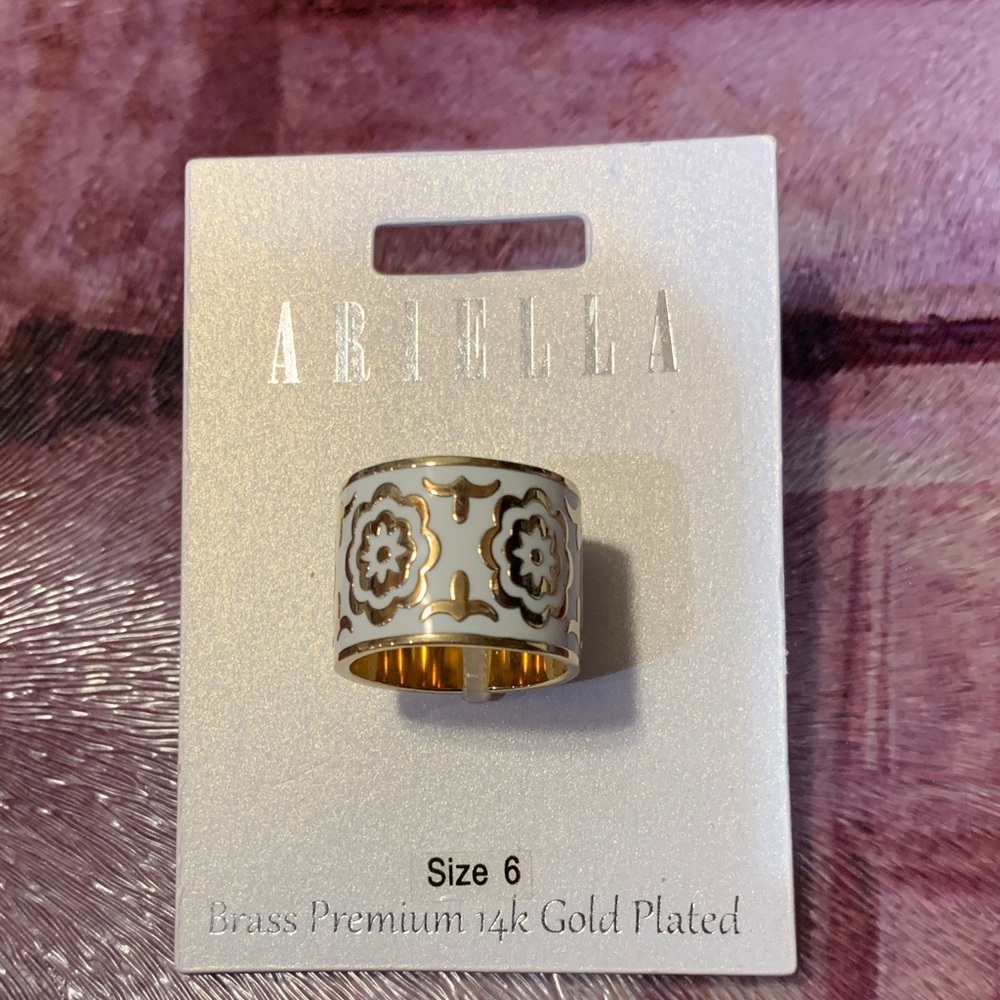 Ariella Gold and White Floral Ring  XOXO DESIGN